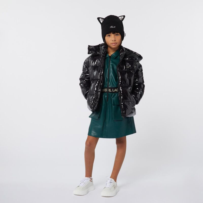 Karl Lagerfeld Faux Leather Zip-Up Dress 10Y - 16Y image number 1